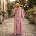 S/M Aafreen Printed Cotton Dress 57" Long Jalabiya TN 215