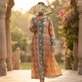 S/M Aafreen Printed Cotton Dress 57" Long Jalabiya TN 218