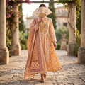 S-M Heba Printed Cotton Dress 57" Long Jalabiya With Sheila TN 373
