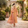 L-XL Marry Printed Cotton Dress 57" Long Jalabiya With Sheila TN 379