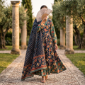 XS-S Bahira Printed Cotton Dress 54" Long Jalabiya With Sheila TN 381