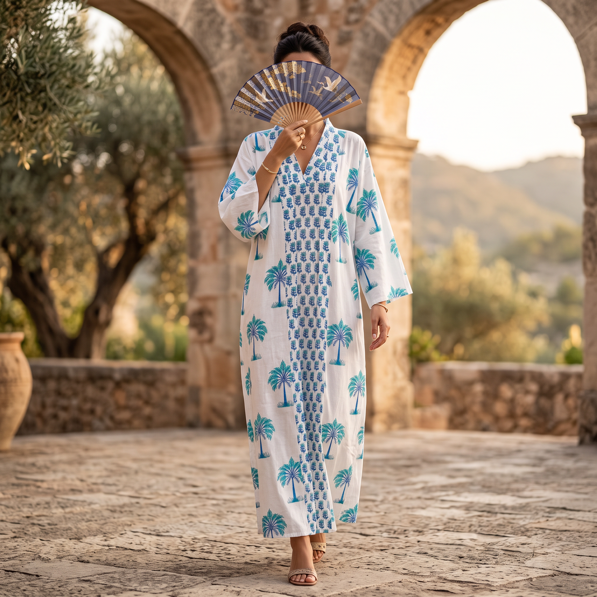 2XL/3XL Cotton Abaya & Inner Set length 57” Long With Sheila TN 420