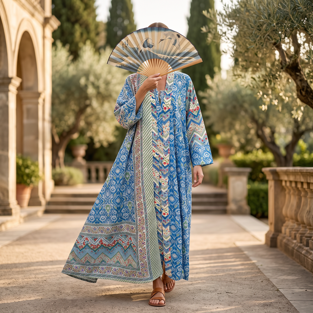 L-XL Cotton Abaya & Inner Set length 57” Long With Sheila TN 426