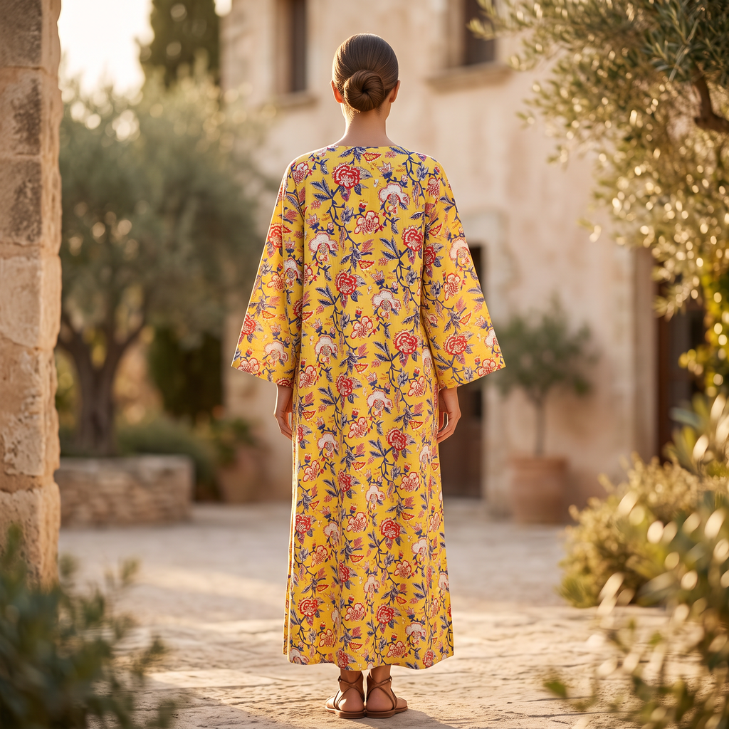 2XL/3XL Cotton Abaya & Inner Set length 57” Long TN 429