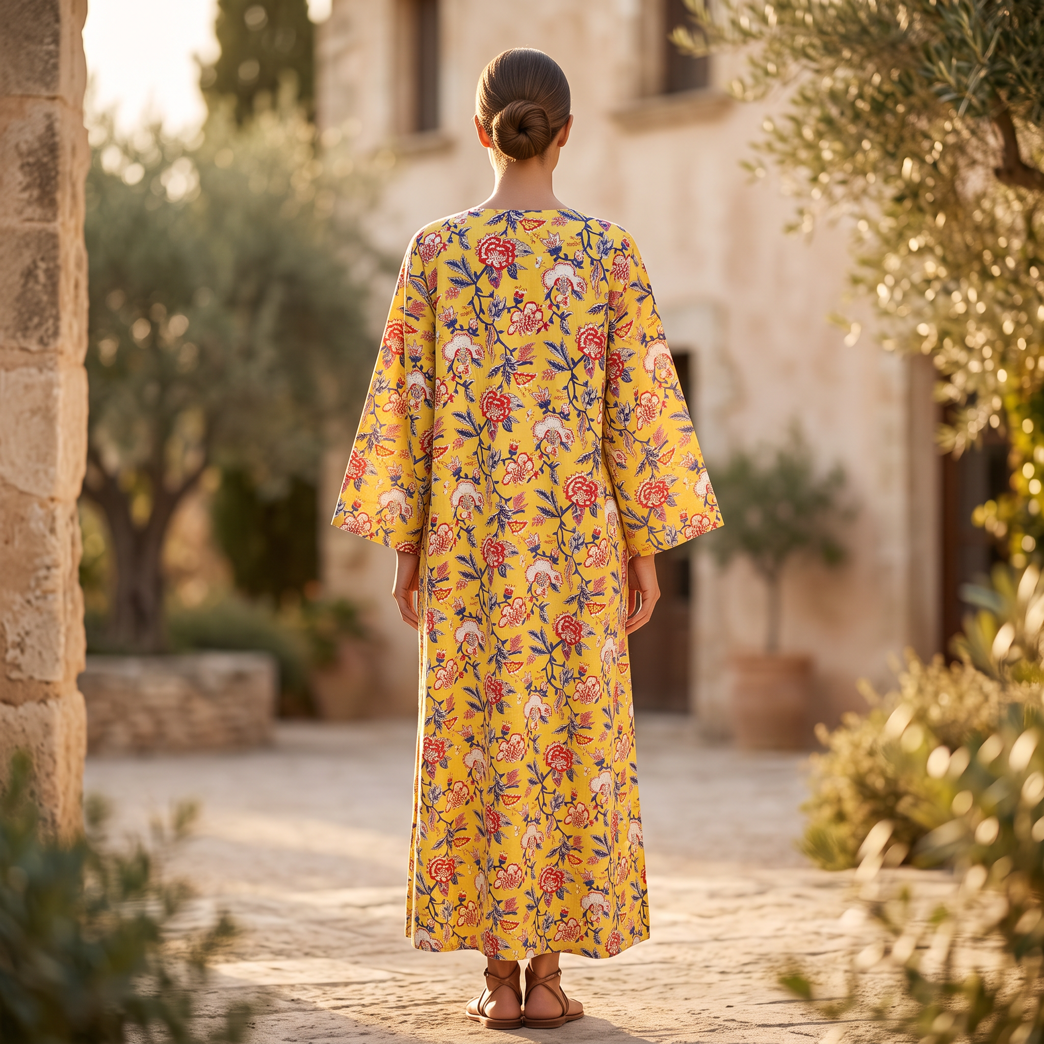 2XL/3XL Cotton Abaya & Inner Set length 57” Long TN 429