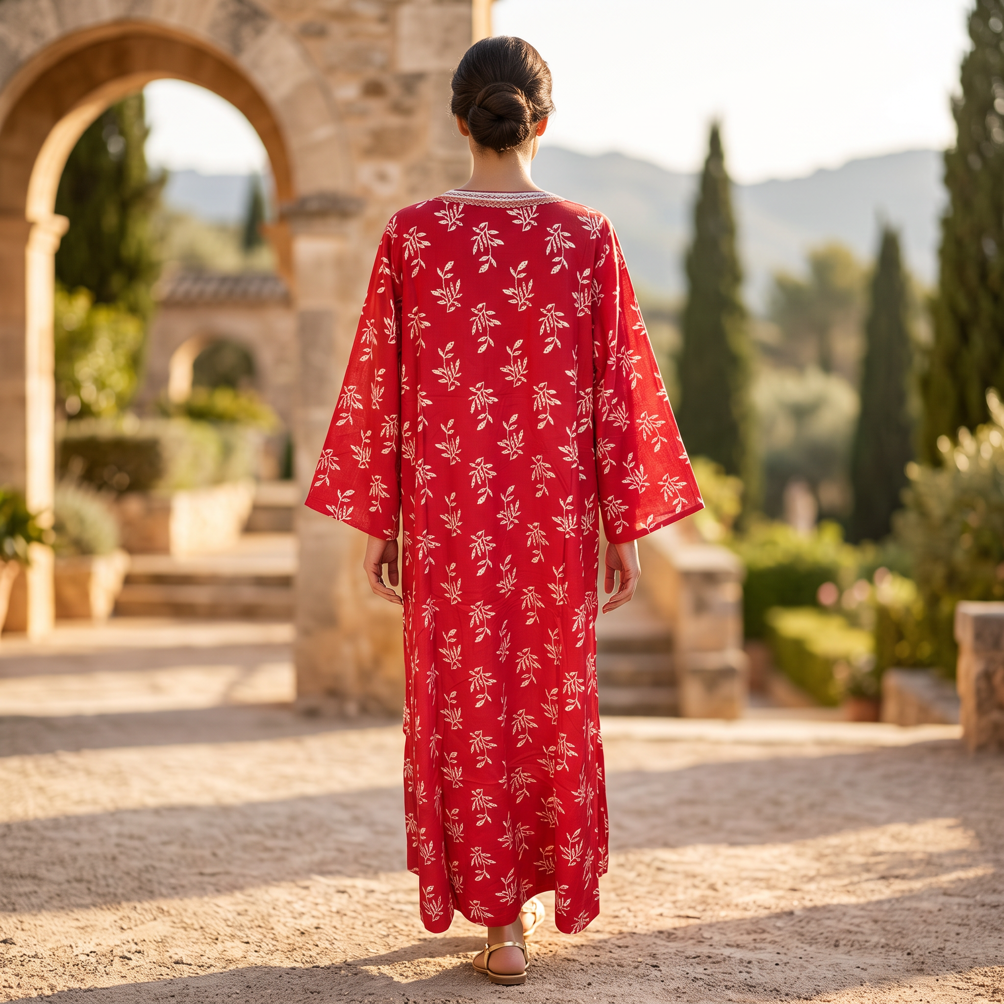 L-XL Cotton Abaya & Inner Set length 57” Long With Sheila TN 434