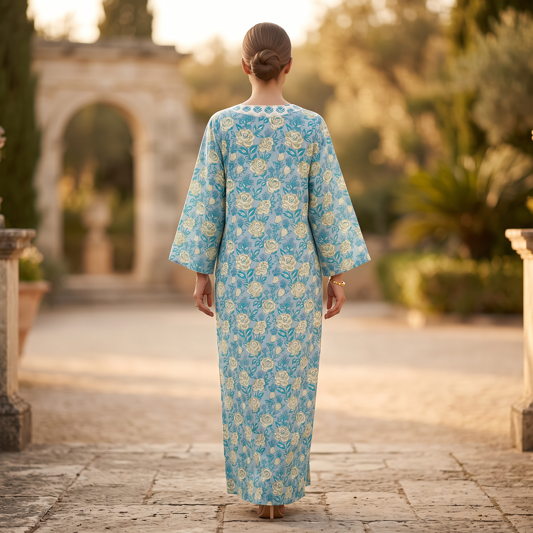 2XL/3XL Cotton Abaya & Inner Set length 57” Long With Sheila TN 440