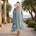 S-M Cotton Abaya & Inner Set With Sheila length 57” Long  TN 445