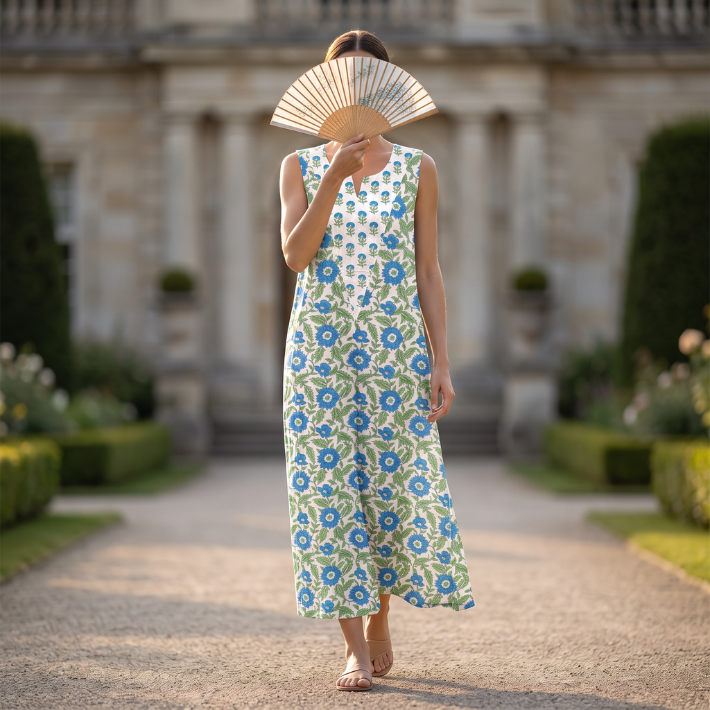 S-M Cotton Abaya & Inner Set With Sheila length 57” Long  TN 445