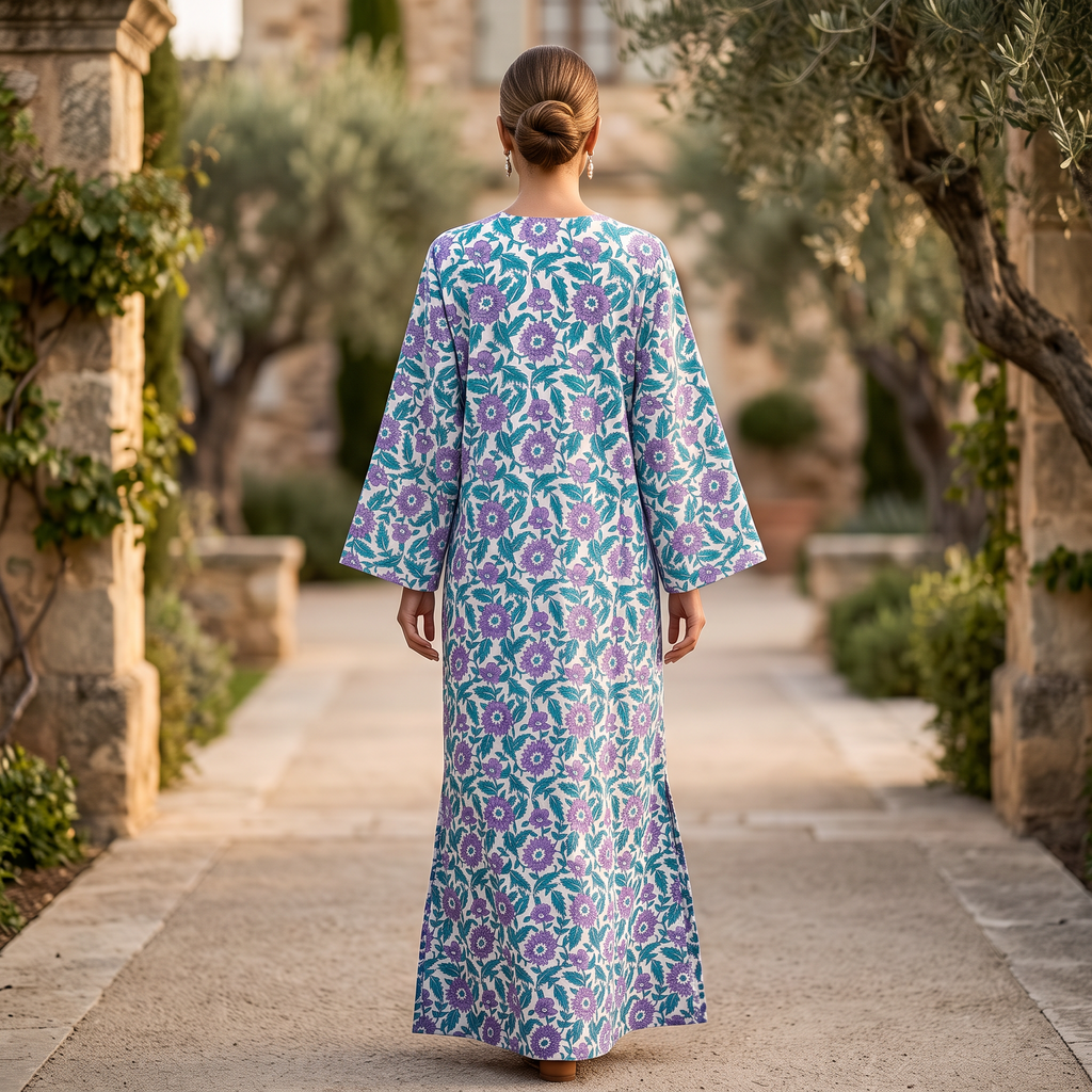 2XL/3XL Cotton Abaya & Inner Set length 57” Long With Sheila TN 449