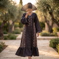 L/XL Tulip Printed Cotton Dress 57" Long Jalabiya TN 457