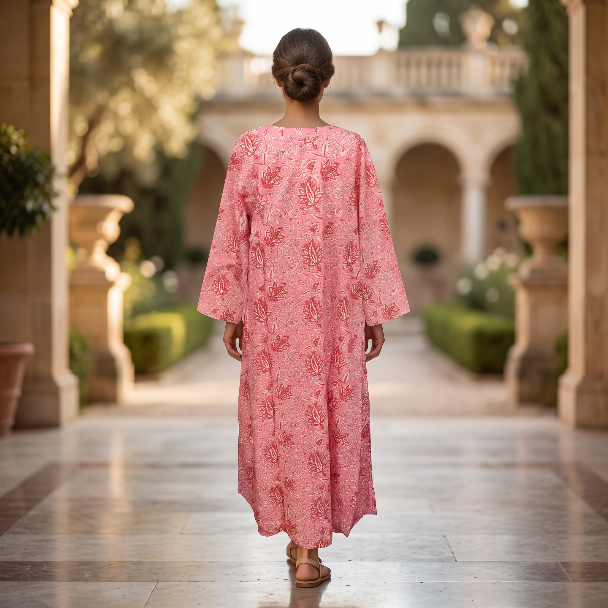2XL/3XL Cotton Abaya & Inner Set length 57” Long With Sheila TN 463