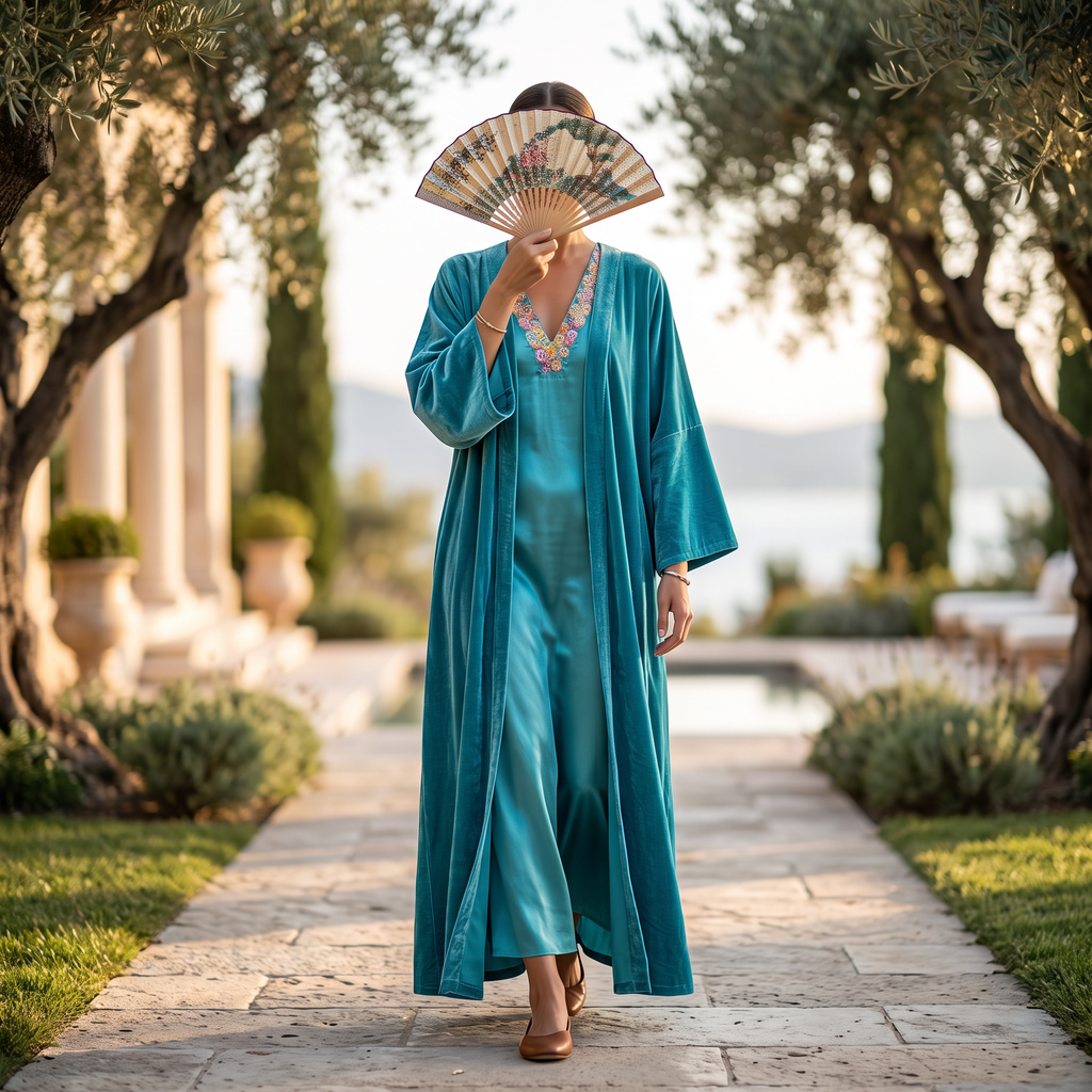 L-XL Valvet Abaya & Inner Set length 57” Long TN 467