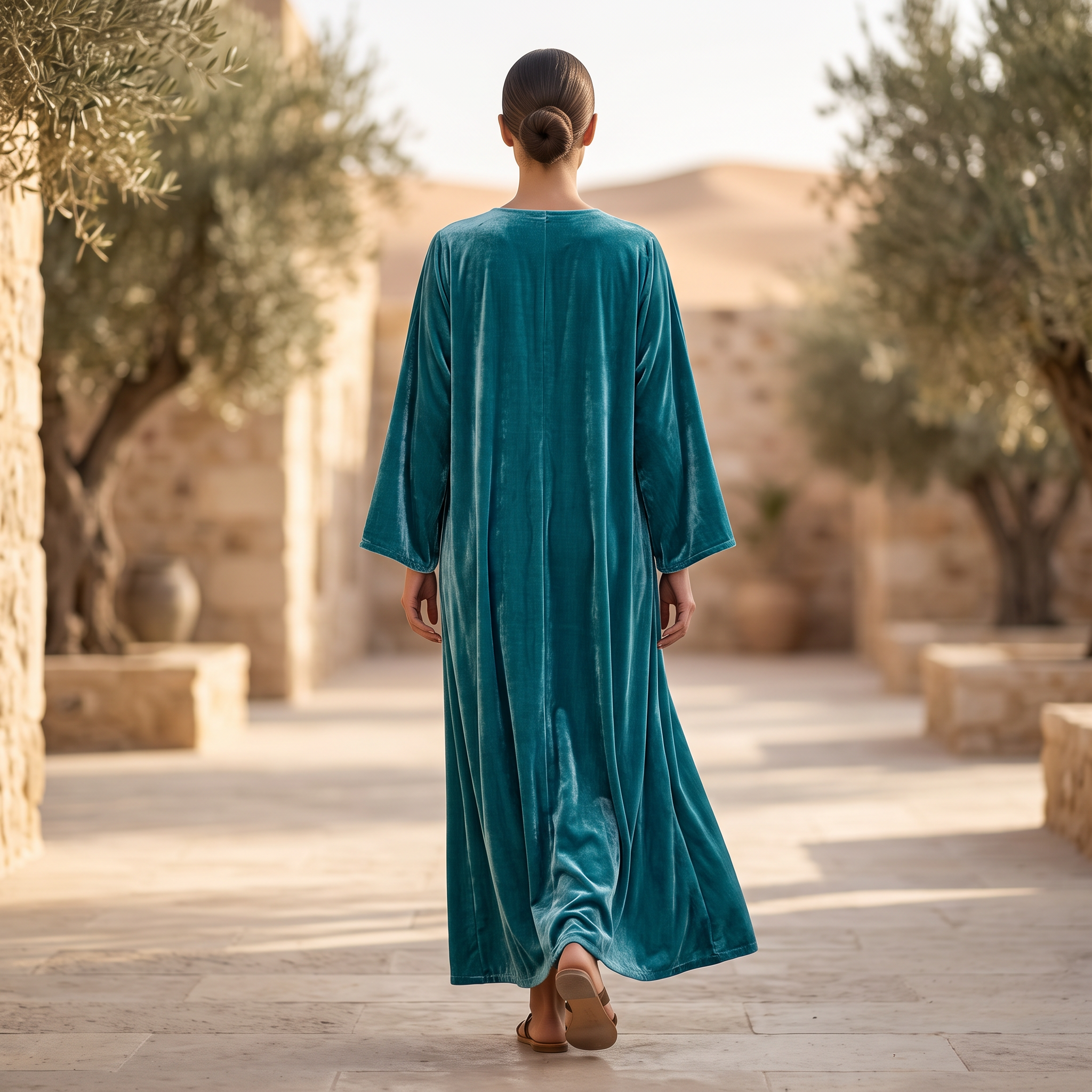 L-XL Valvet Abaya & Inner Set length 57” Long TN 467