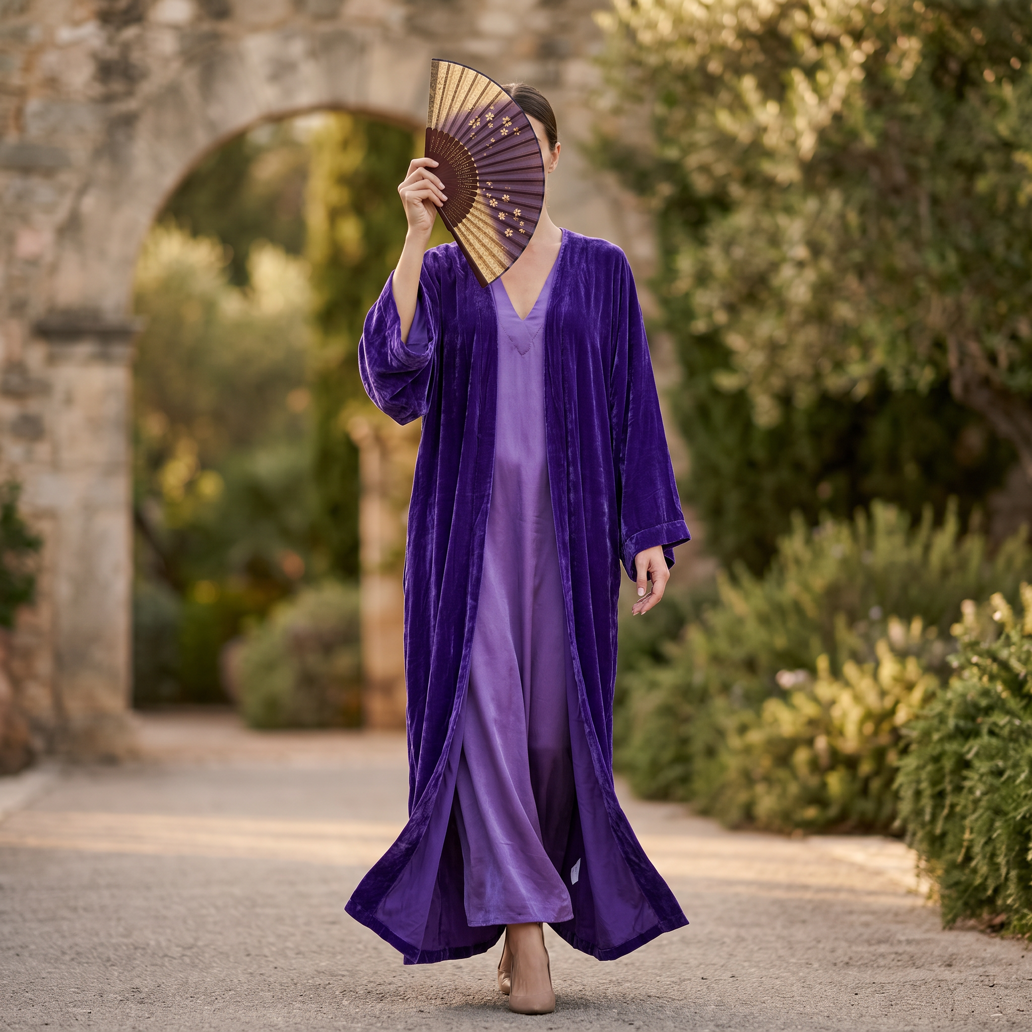 2XL/3XL Velvat Abaya & Inner Set length 57” Long TN 470