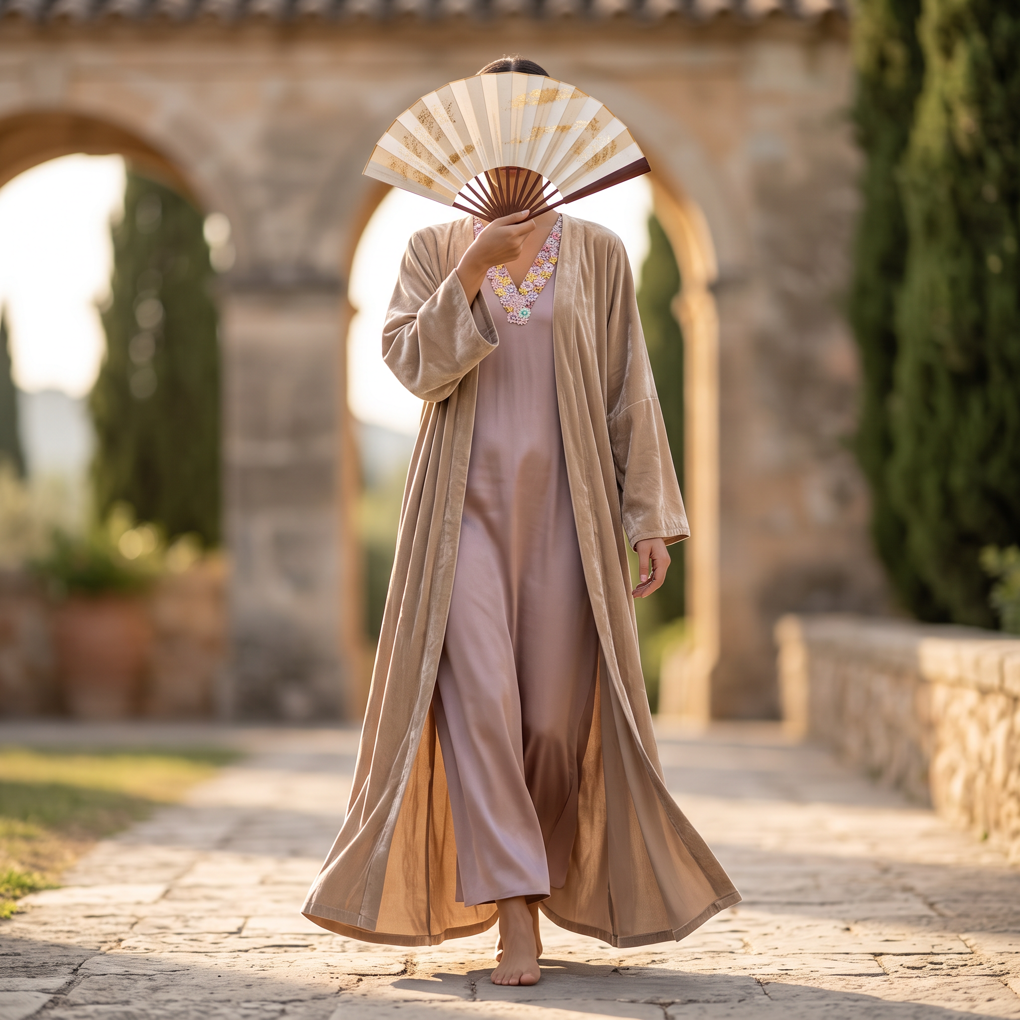 L-XL Valvet Abaya & Inner Set length 57” Long TN 471