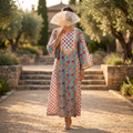 2XL-3XL Malaysia Printed Cotton Dress 57" Long Jalabiya TN 535