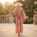S/M Ebrah Printed Cotton Dress 57" Long Jalabiya TN 543
