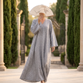 L/XL Crystal Teena Printed Cotton Dress 57" Long Jalabiya TN 591