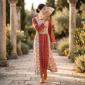 L/XL Crystal Heba Printed Cotton Dress 57" Long Jalabiya TN 623