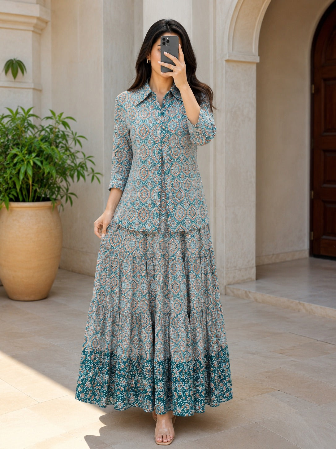 Jacket 100% Premium Indian Cotton Jalabiya – Women’s Long Dress With Jacket.