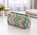 BG 2  Size Cotton Printed Cosmetic Bag With Zipper