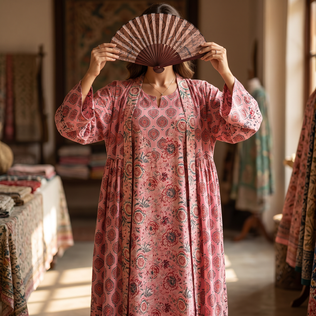 Abaya With Sheila Cotton Dress Jalabiya