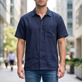 XL Size Luxury Linen Short Sleeve Shirt