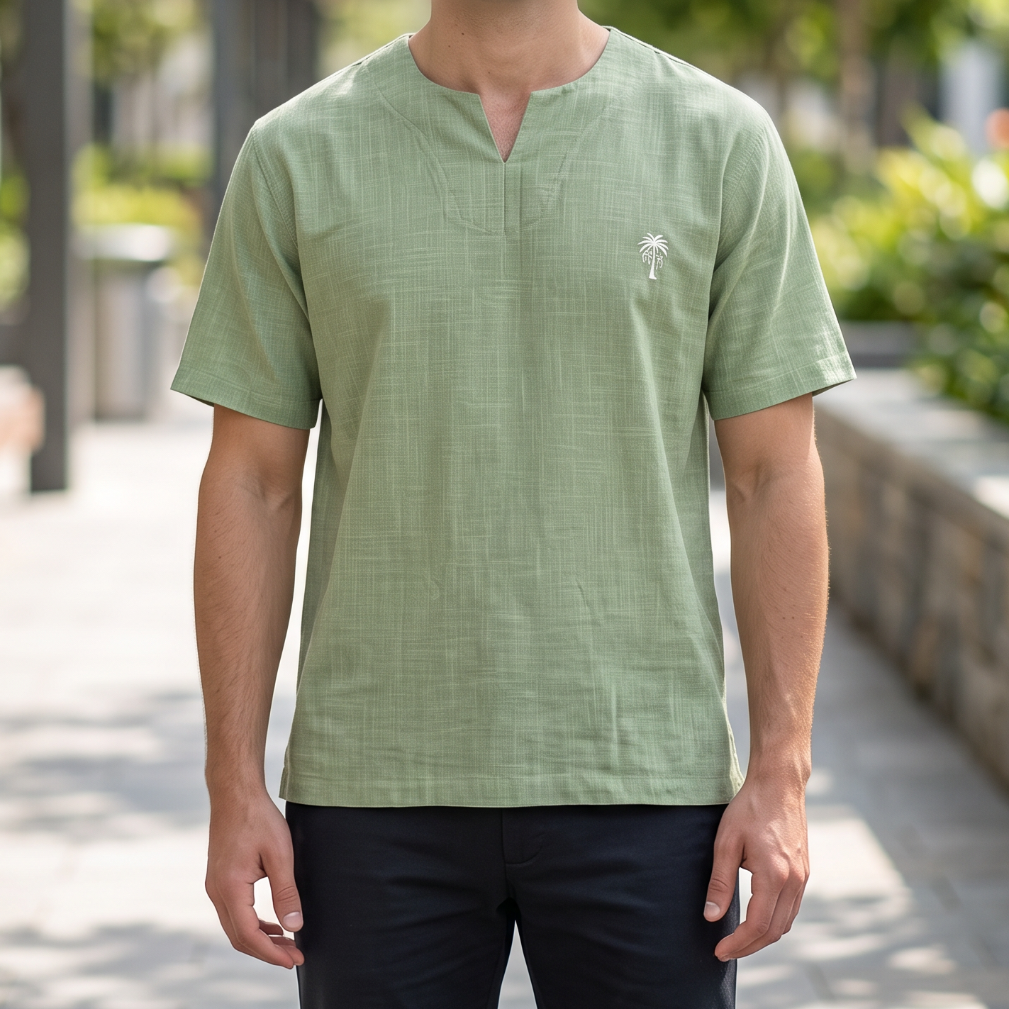 XL Size Luxury Linen Short Sleeve Kurta