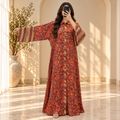2XL/3XL Crystal Tansy Printed Cotton Dress 57" Long Jalabiya