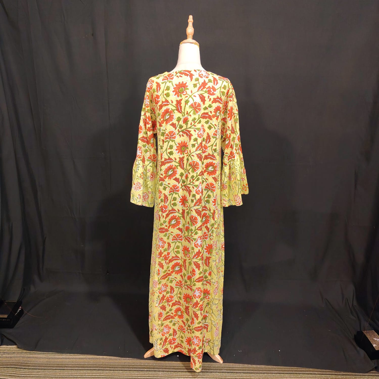 L/XL Husn Printed Cotton Dress 57" Long Jalabiya TN 114