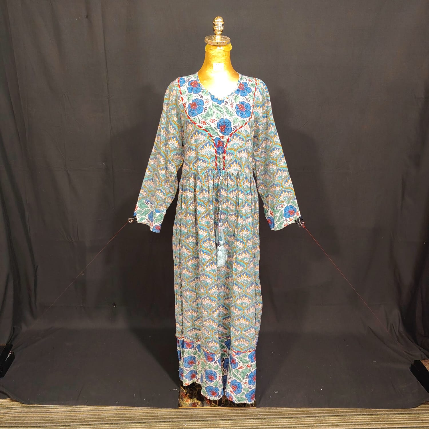 L/XL Zaria Special Printed Cotton Dress 57" Long Jalabiya TN 115