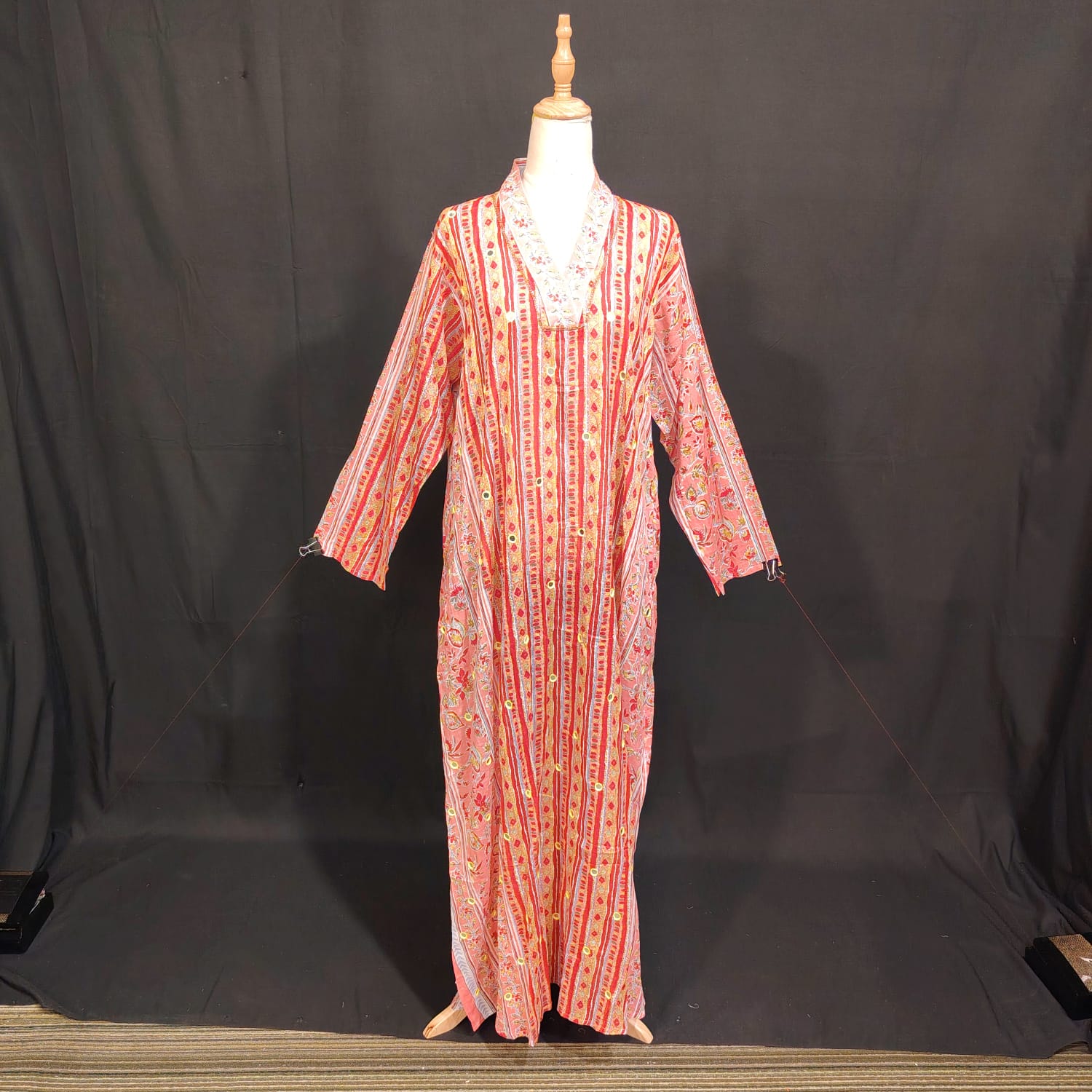 L/XL Teena Printed Cotton Dress 57" Long Jalabiya TN 116