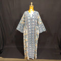 L/XL Saida Printed Cotton Dress 57" Long Jalabiya TN 117
