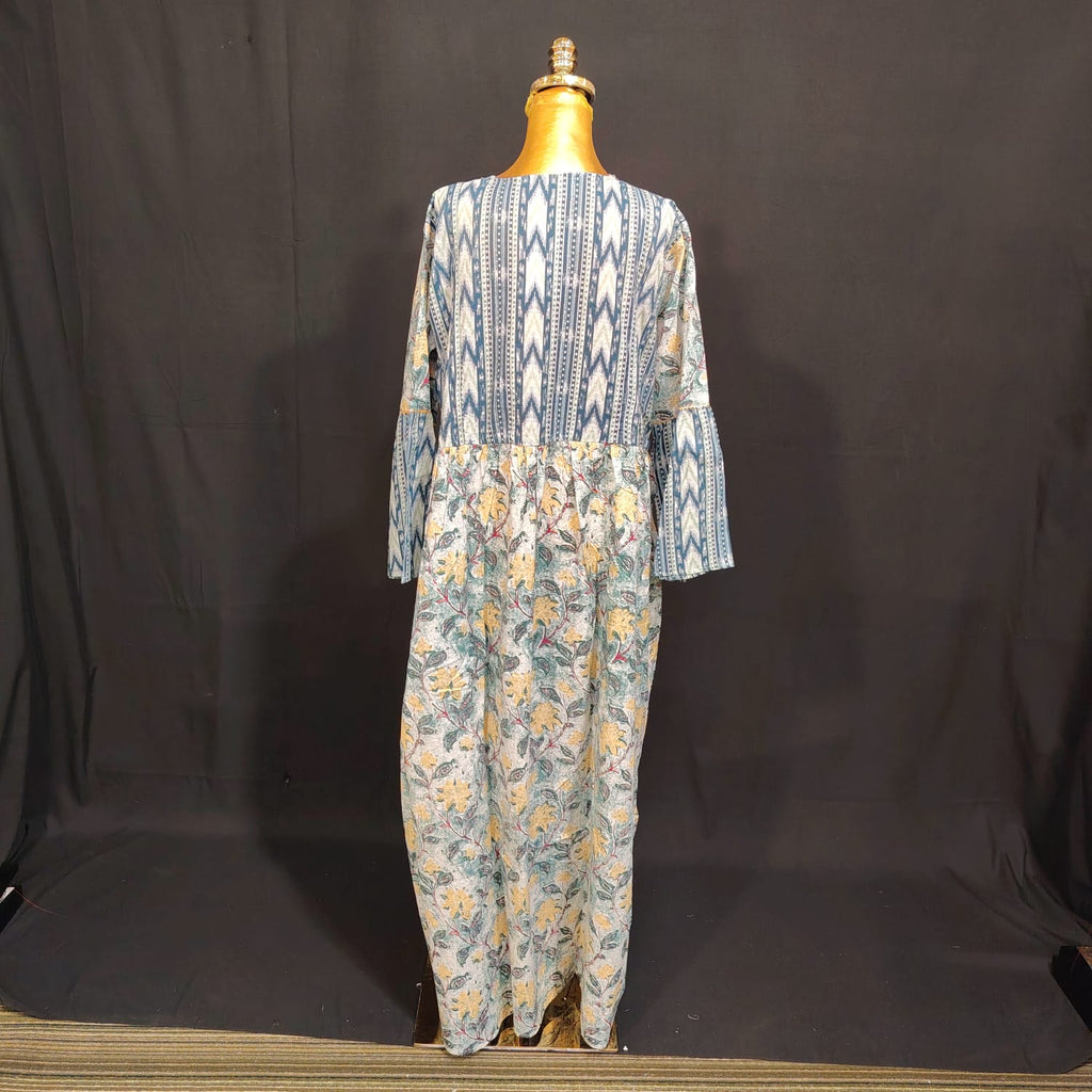 L/XL Saida Printed Cotton Dress 57" Long Jalabiya TN 117