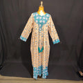 L/XL Zaria Printed Cotton Dress 57" Long Jalabiya TN 119