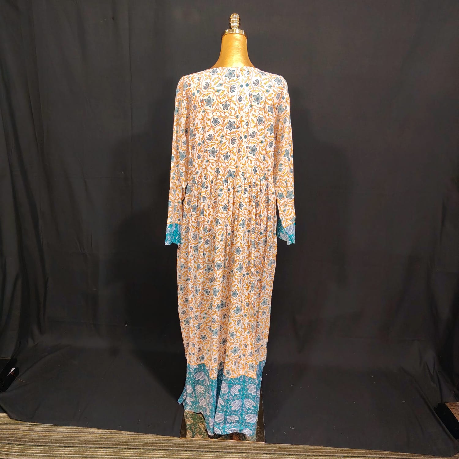 L/XL Zaria Printed Cotton Dress 57" Long Jalabiya TN 119