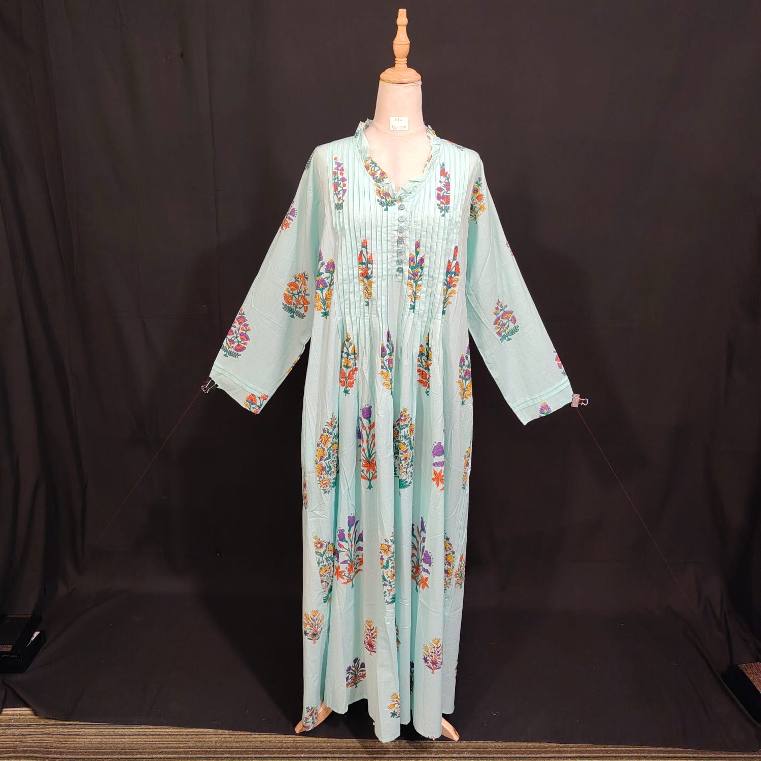 L/XL Sparrow Printed Cotton Dress 57" Long Jalabiya TN 120