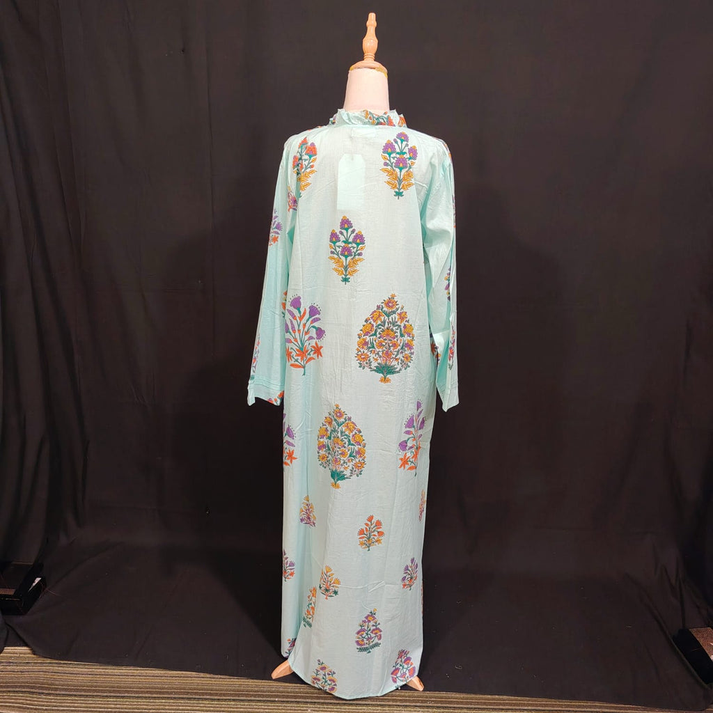 L/XL Sparrow Printed Cotton Dress 57" Long Jalabiya TN 120