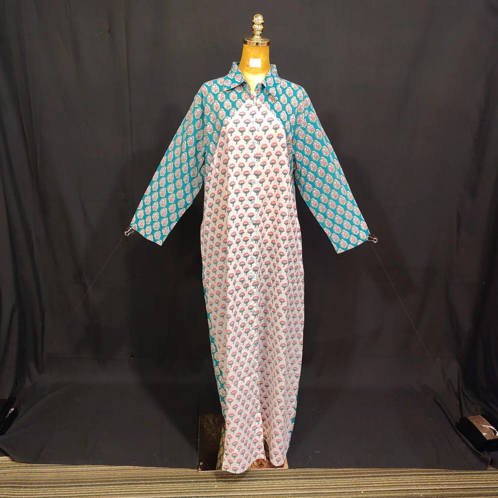 L/XL Honey Printed Cotton Dress 57" Long Jalabiya TN 121
