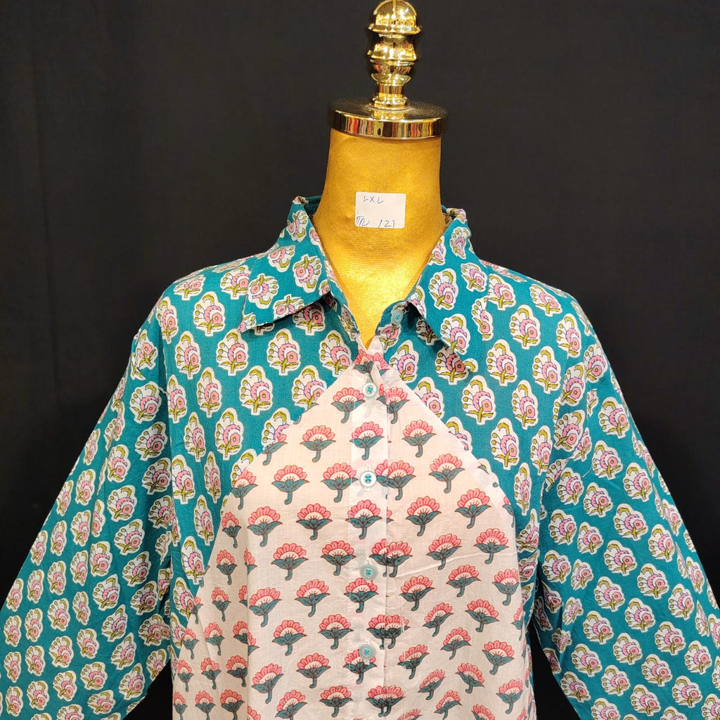 L/XL Honey Printed Cotton Dress 57" Long Jalabiya TN 121