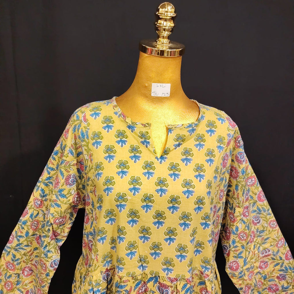 L/XL Special Printed Cotton Dress 57" Long Jalabiya TN 123