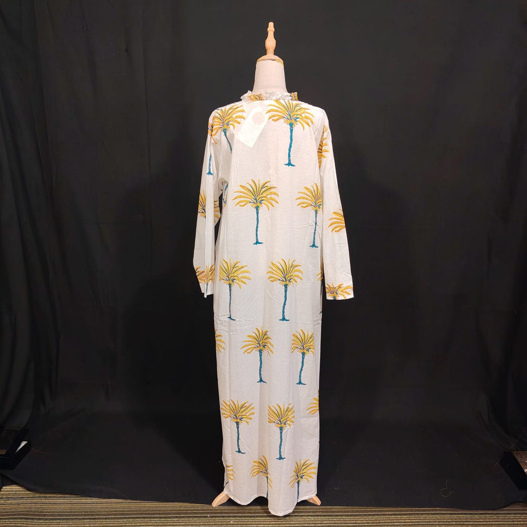 L/XL Sparrow Printed Cotton Dress 57" Long Jalabiya TN 124