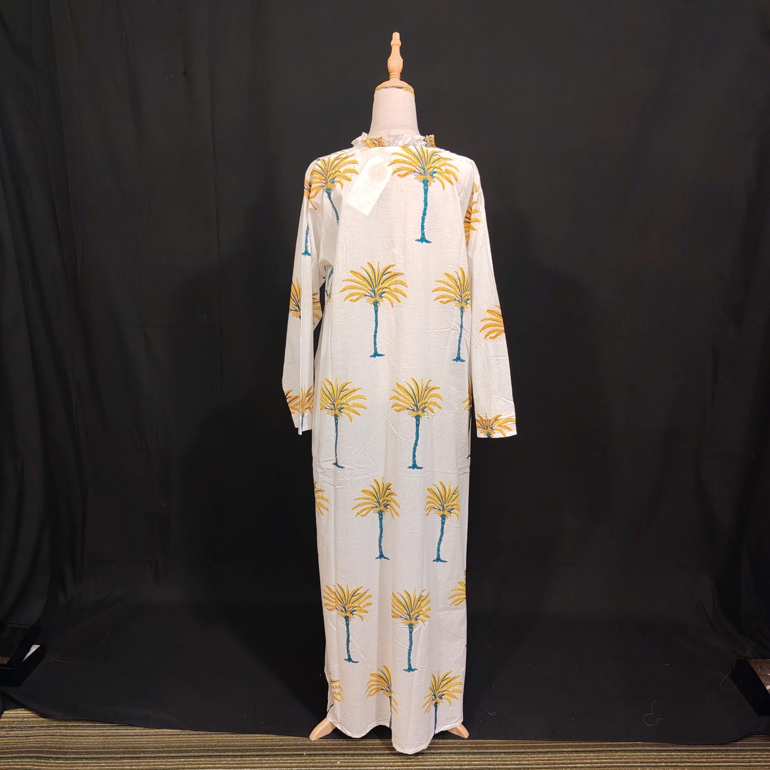 L/XL Sparrow Printed Cotton Dress 57" Long Jalabiya TN 124