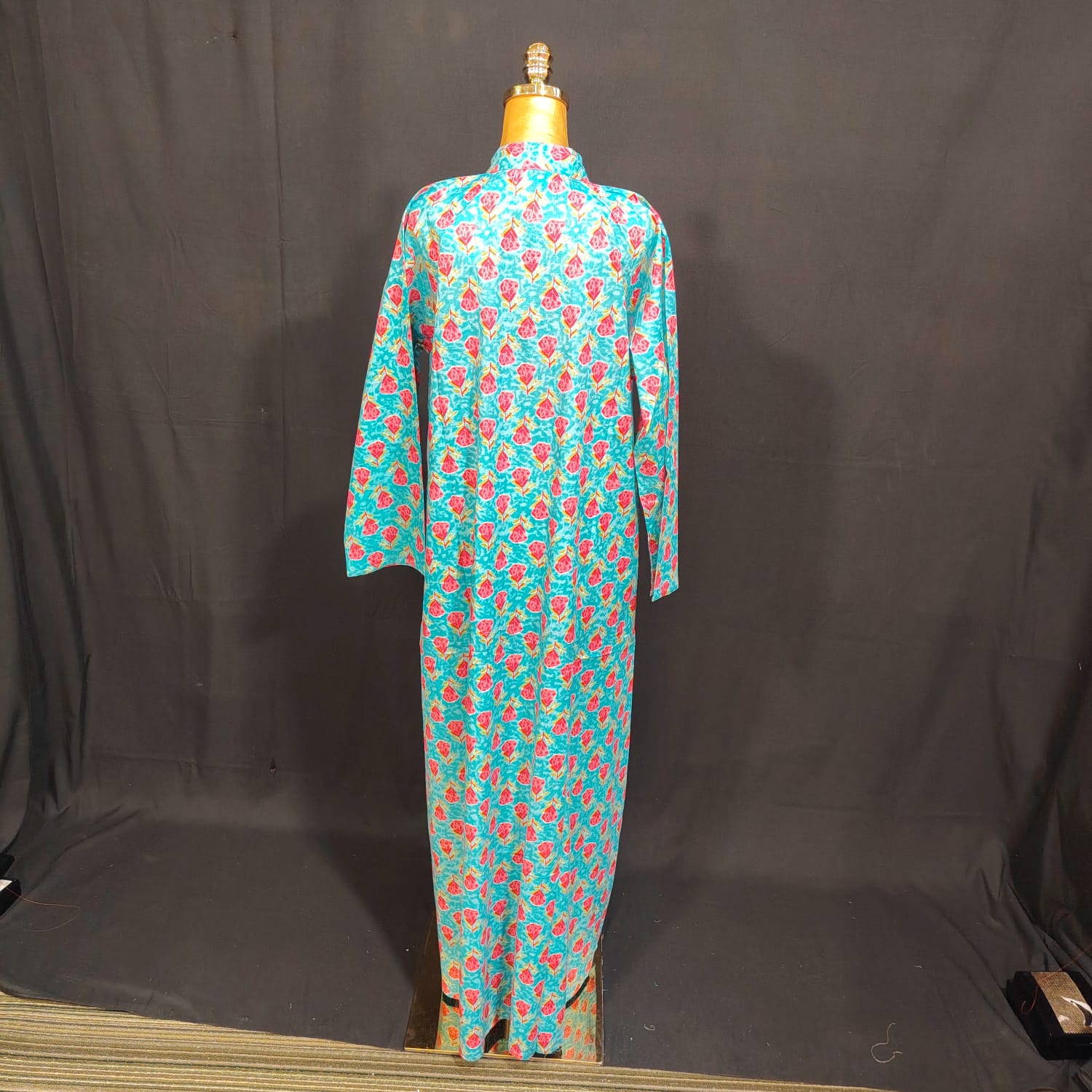 L/XLAya Printed Cotton Dress 57" Long Jalabiya TN 125