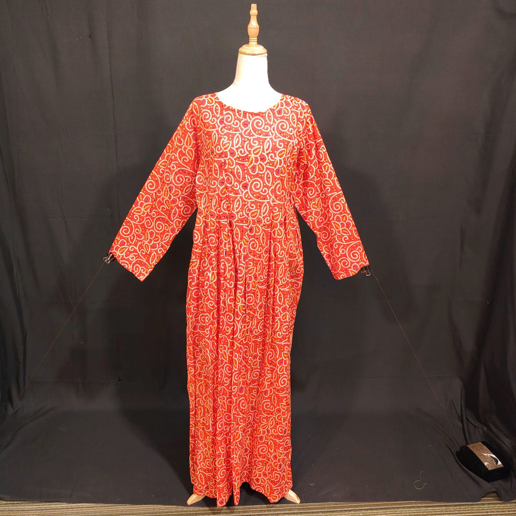 L/XL Special Printed Cotton Dress 57" Long Jalabiya TN 126