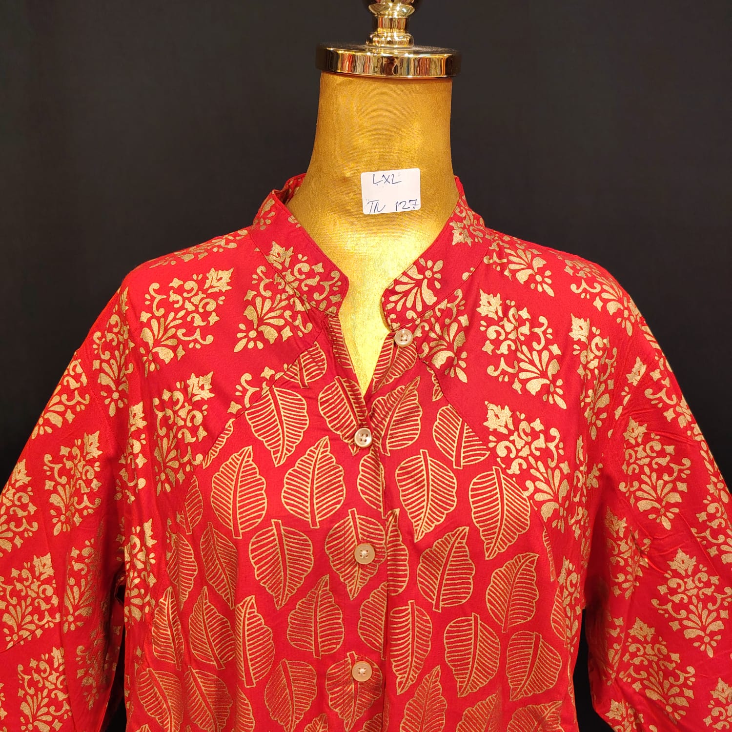 L/XL Ruby Printed Cotton Dress 57" Long Jalabiya TN 127