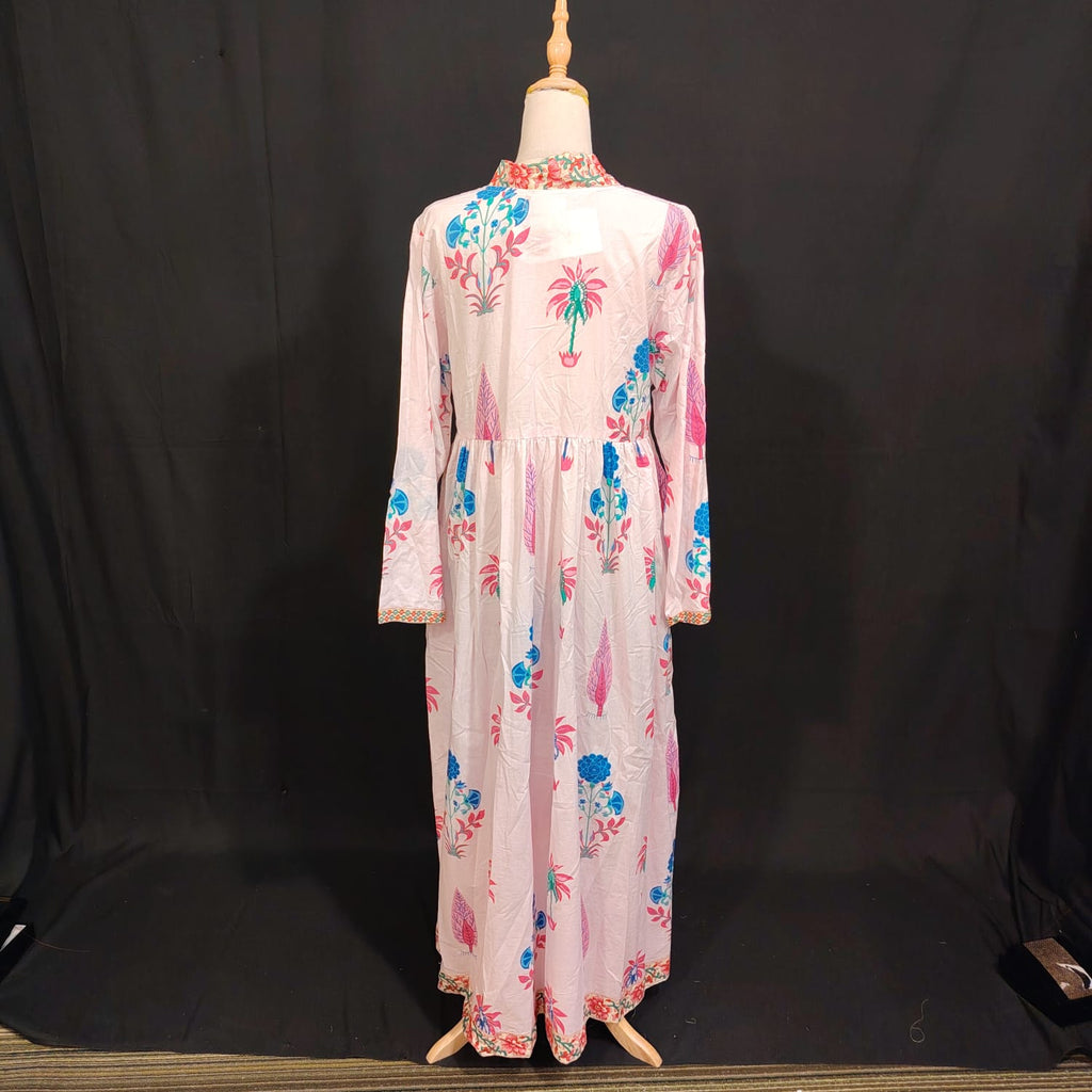 L/XL Liza Printed Cotton Dress 57" Long Jalabiya TN 130