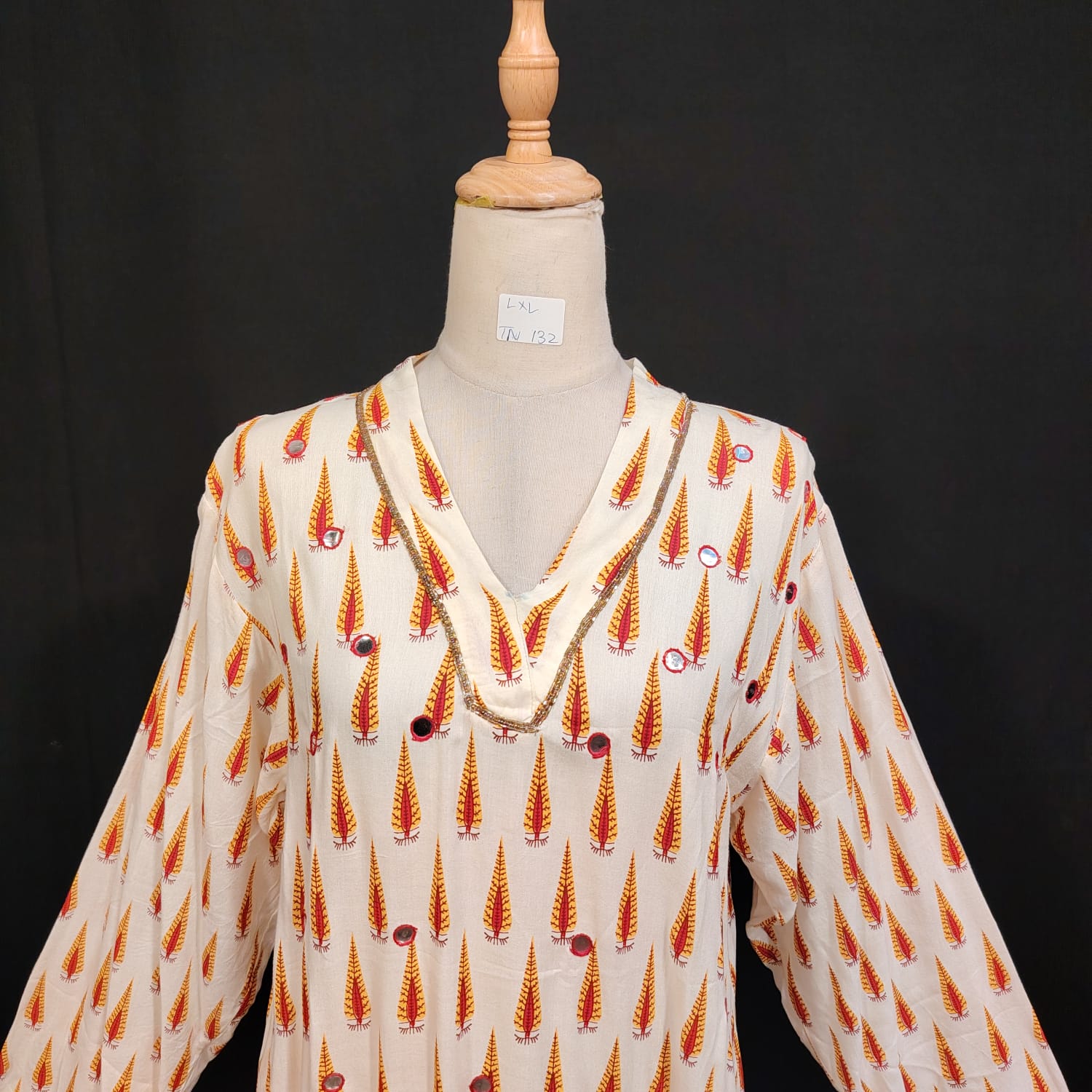 L/XL Teena Printed Cotton Dress 57" Long Jalabiya TN 133