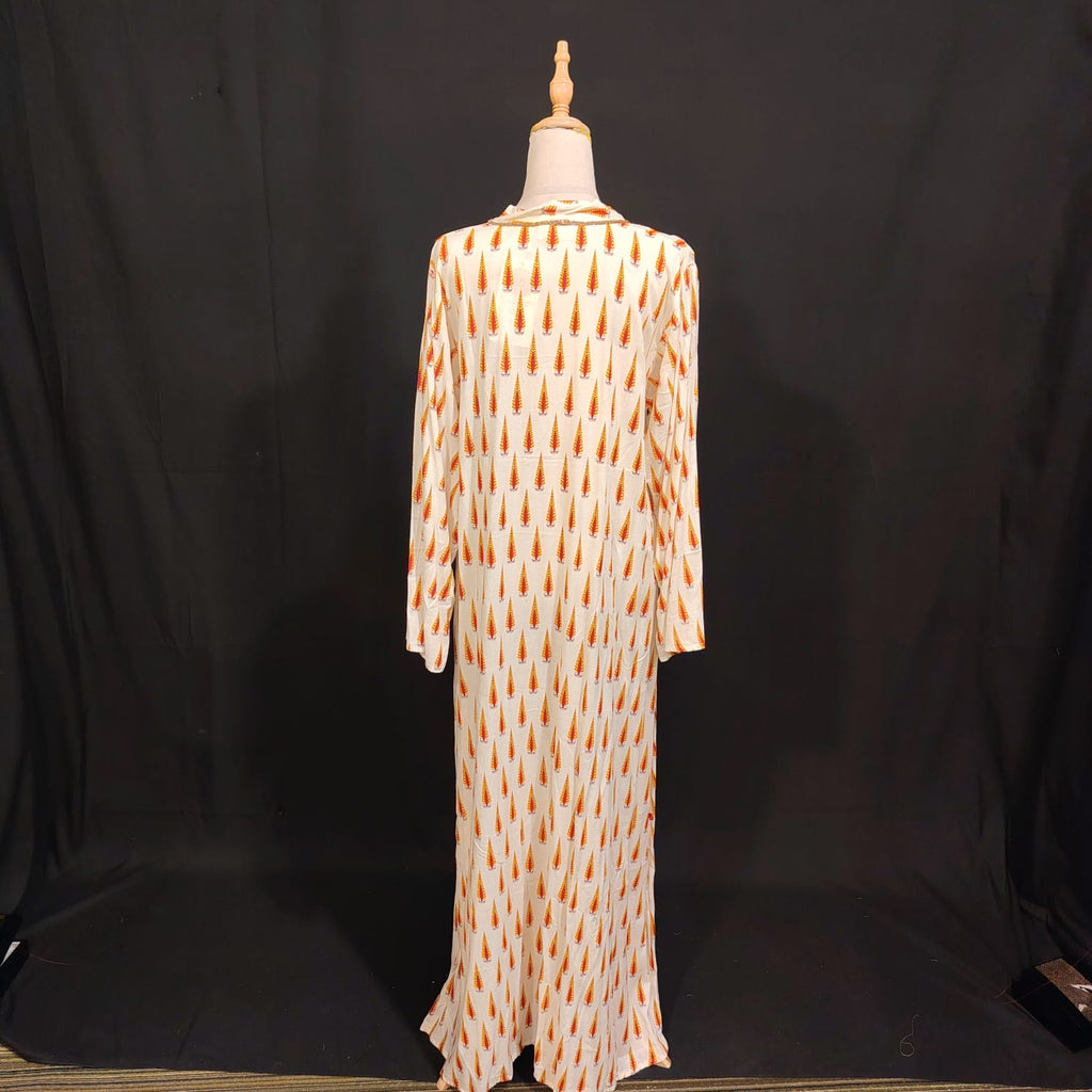 L/XL Teena Printed Cotton Dress 57" Long Jalabiya TN 133